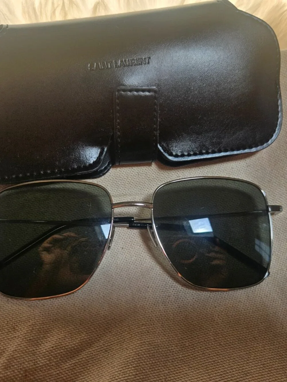 Saint Laurent Gray and Sliver Sunglasses